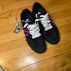 Off-White Black with Purple Sneakers